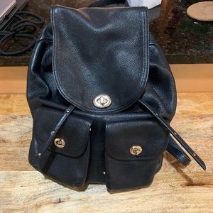 Coach Turnlock Rucksack Backpack in Pebble Leather